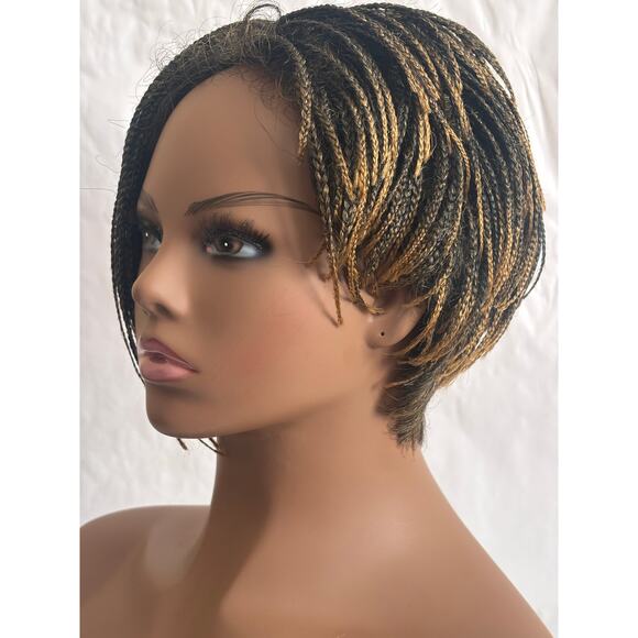 Micro Braids asymmetrical Bob Wig w/Lace part by Especially Yours® color T27B - Picture 2 of 7